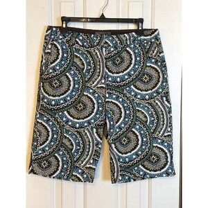 Manhattan Chino Capri Pants Stretch‎ Patterned Casual Comfort Size 8